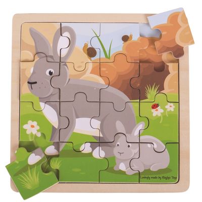 Bigjigs Toys Puzzle králík s králíčkem