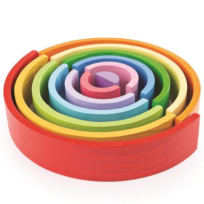 Bigjigs Baby Dřevěná skládací duha velká