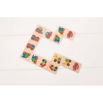 Bigjigs Toys Dřevěné domino dopravní prostředky