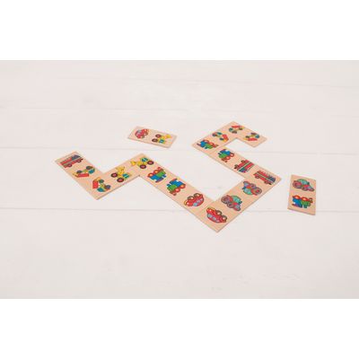 Bigjigs Toys Dřevěné domino dopravní prostředky