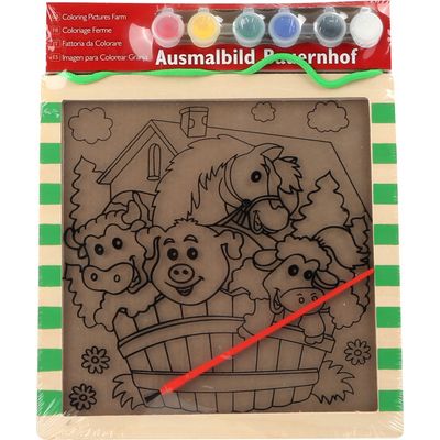 small foot Dřevěný barevný obrázek farma se zvířátky
