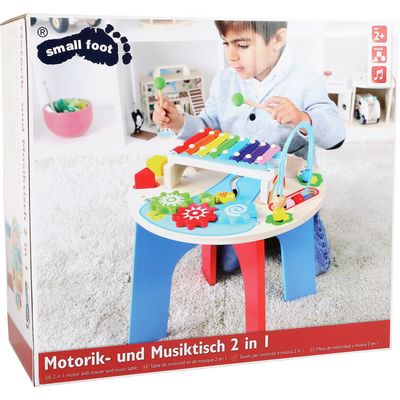 small foot Dřevěný motorický muzikální stůl 2v1