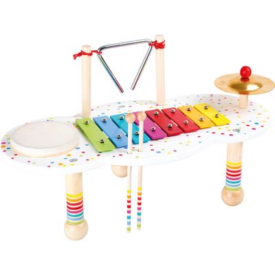 small foot Dřevěný muzikální hudební stoleček s puntíky