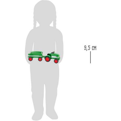 small foot Dřevěný traktor s vlečkou zelený