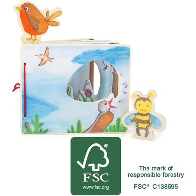 small foot Dřevěná obrázková knížka s včelkou