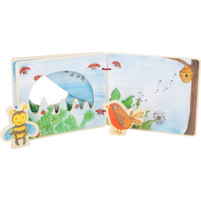 small foot Dřevěná obrázková knížka s včelkou