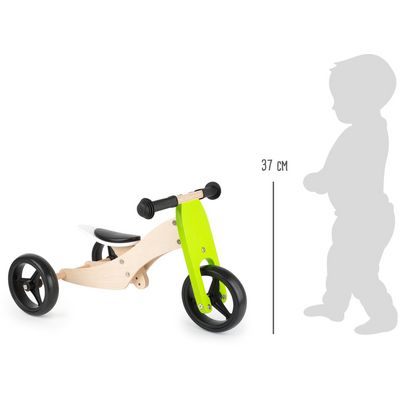small foot Dřevěná tříkolka Trike 2v1 zelená
