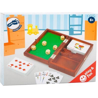 small foot Hrací kostky a karty v dřevěném boxu