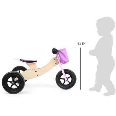 small foot Dřevěné odrážedlo Maxi 2 v 1 růžové