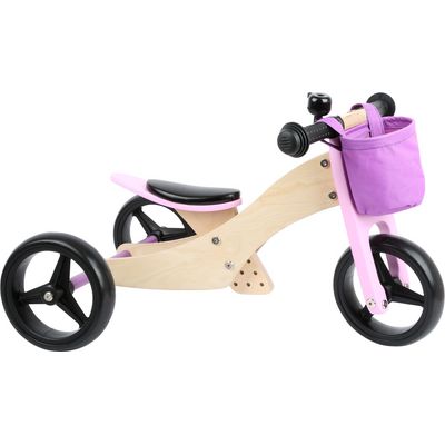 small foot Dřevěné odrážedlo Trike 2v1 růžové