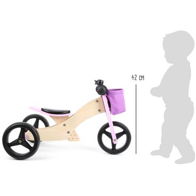 small foot Dřevěné odrážedlo Trike 2v1 růžové