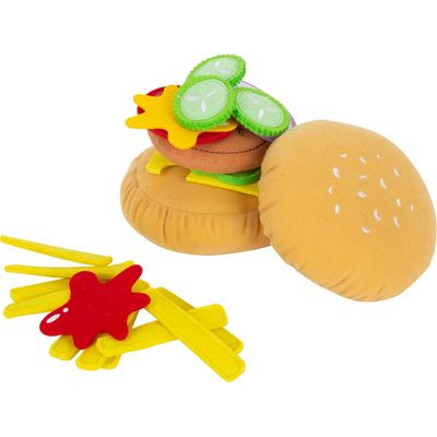 small foot Látkový hamburger a hranolky