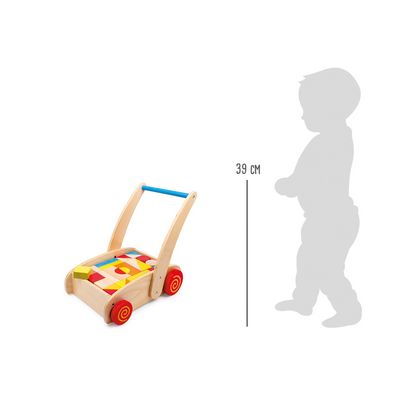 small foot Chodítko dřevěné kostky ve vozíku