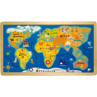 small foot Vkládací puzzle jednoduchá velká mapa světa