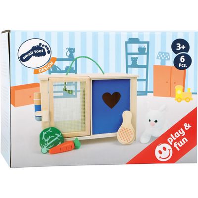 small foot Plyšový králík v králíkárně s doplňky