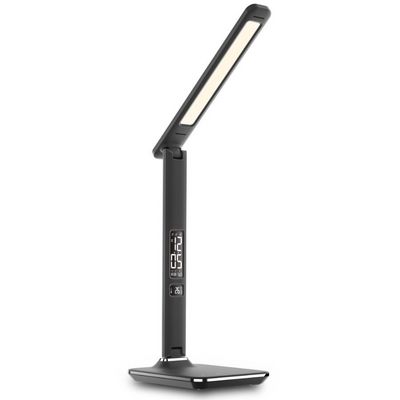 Stolní lampa IMMAX Kingfisher Black s displejem, černá