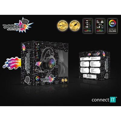 Connect IT DOODLE RGB, černá