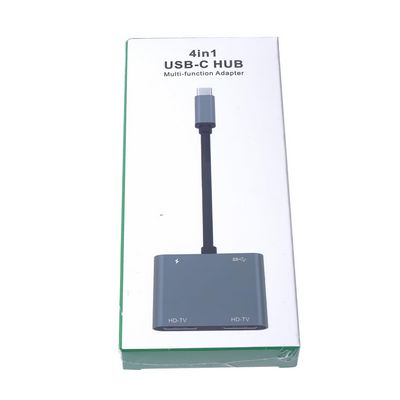 PremiumCord MST adaptér USB-C na 2x HDMI, USB3.0, PD, rozlišení 4K a FULL HD 1080p