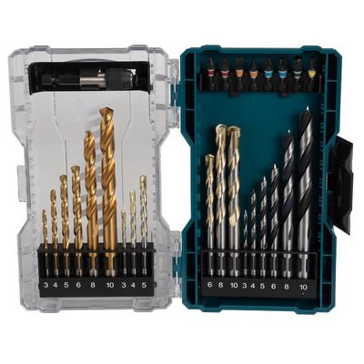 Makita E-07032 Sada bitů a vrtáků do dřeva, kovu a zdiva 27 ks