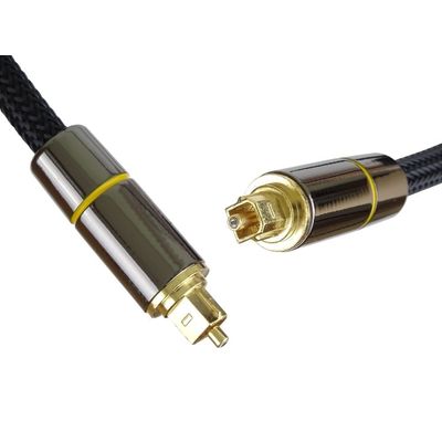 PremiumCord Optický audio kabel Toslink, OD:7mm, Gold-metal design + Nylon 1m