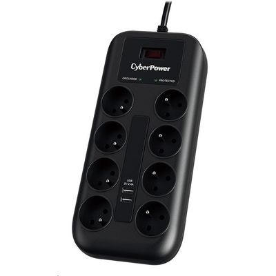 CyberPower Surge Buster 8 zásuvek,2xUSB, 1.8m