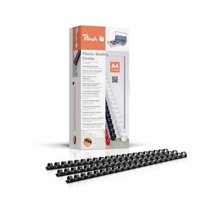 Peach PB412-02 vázací hřbet černý, na 95 listů, průměr 12mm