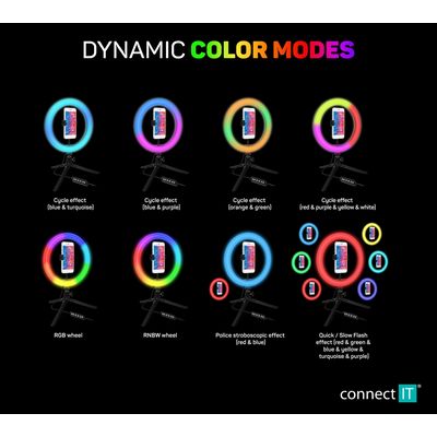 CONNECT IT Selfie10RGB kruhové RGB LED světlo