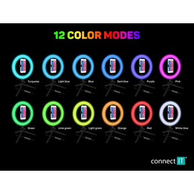 CONNECT IT Selfie10RGB kruhové RGB LED světlo