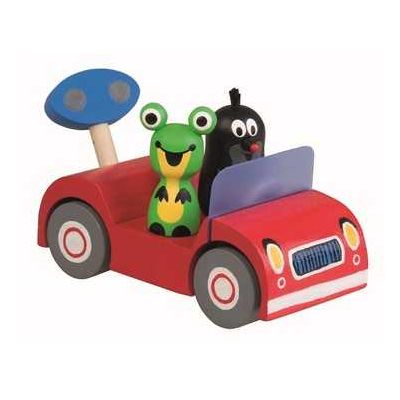 Detoa Dřevěné auto červené - Krtek na výletě
