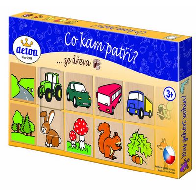 Detoa Dřevěné puzzle Co kam patří