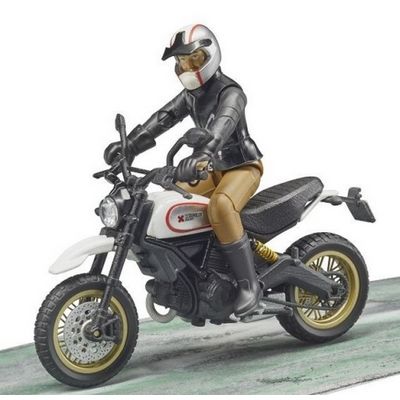 Bruder 63051 BWORLD Motocykl Scrambler Ducati Cafe Racer s jezdcem