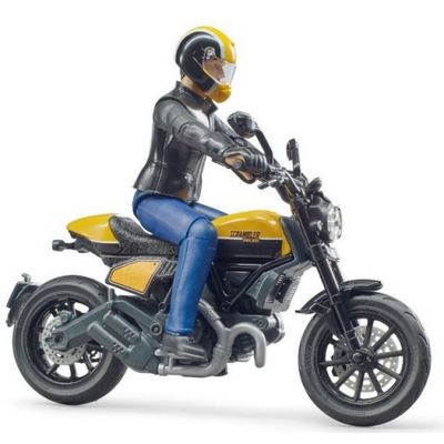 Bruder 63053 BWORLD Motocykl Scrambler Ducati Cafe Racer s jezdcem