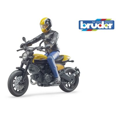 Bruder 63053 BWORLD Motocykl Scrambler Ducati Cafe Racer s jezdcem