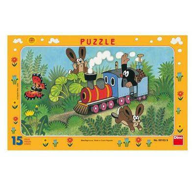 Dino Papírové puzzle Krtek a lokomotiva15 dílků