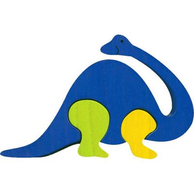 Fauna Dřevěné vkládací puzzle z masivu brontosaurus