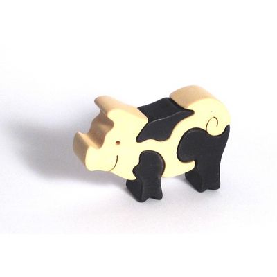 Fauna Dřevěné vkládací puzzle z masivu malé prasátko