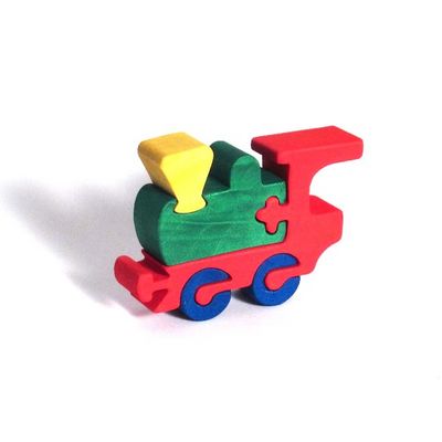 Fauna Dřevěné vkládací puzzle z masivu mašinka