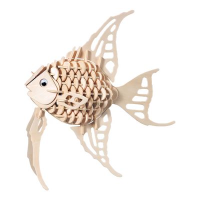 Woodcraft Dřevěné 3D puzzle Zlatá rybka