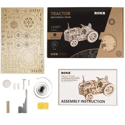 RoboTime 3D dřevěné mechanické puzzle Traktor