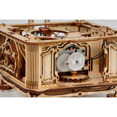 RoboTime 3D dřevěné mechanické puzzle Gramofon (ruční pohon)