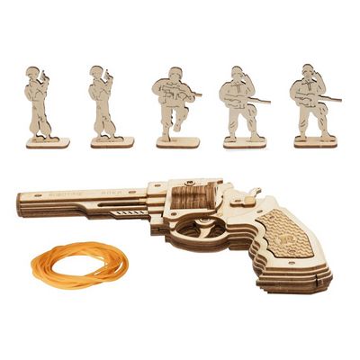 RoboTime 3D dřevěné mechanické puzzle Revolver Corsac