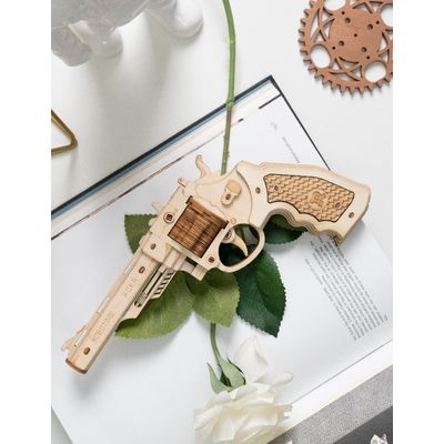 RoboTime 3D dřevěné mechanické puzzle Revolver Corsac
