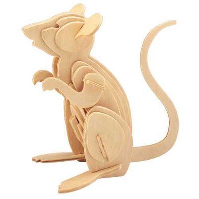 Woodcraft Dřevěné 3D puzzle Myš
