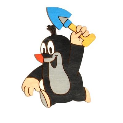 DoDo Dřevěná nábytková úchytka Krteček s lopatkou