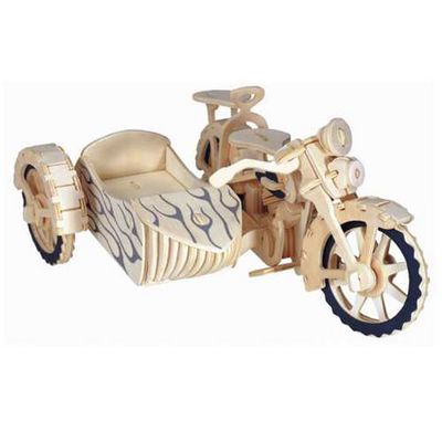 Woodcraft Dřevěné 3D puzzle Motorka trojkolka Sajdkára