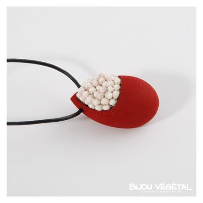 Živé šperky - Náhrdelník Slza červený s trvalými bílými květy