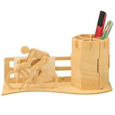 Woodcraft Dřevěné 3D puzzle Stojánek na tužky Cyklista