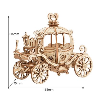 RoboTime dřevěné 3D puzzle Pohádkový kočár