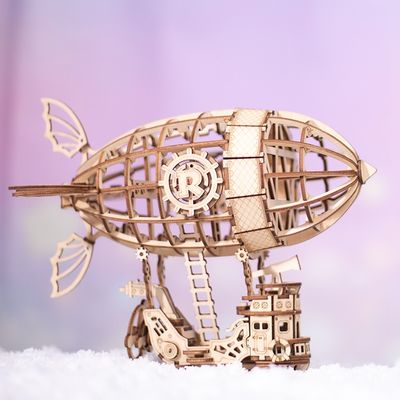 RoboTime dřevěné 3D puzzle Pohádková vzducholoď