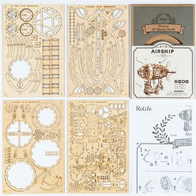 RoboTime dřevěné 3D puzzle Pohádková vzducholoď